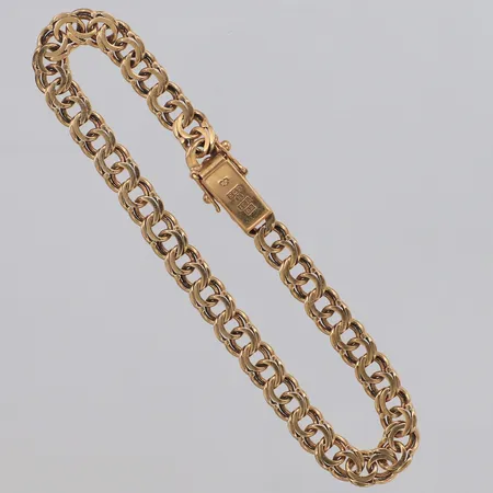 Armband Bismarck längd 18,5cm, bredd 5,7mm, Södertälje Gravyr L Vänerman 1964 Stockholm, 18K  Vikt: 11,9 g