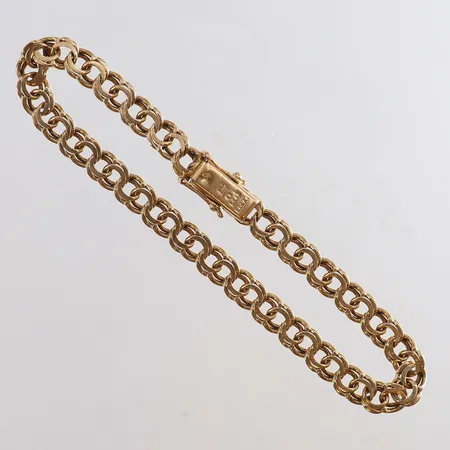 Armband Bismarck längd 19,5cm bredd 6mm Anetoft & Persson Guldsmedsfirma 1964 18K.  Vikt: 12,4 g