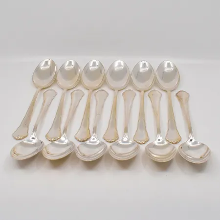 12 Matskedar modell Hansa längd 21cm 830/1000 silver Vikt: 717,2 g