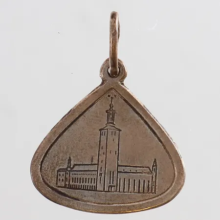 Hänge Stadshuset 30x23mm inkl ögla Silver 925/1000.  Vikt: 3,2 g