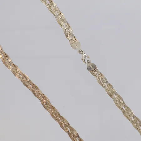 Collier flätat längd 42cm, bredd 7mm, silver 925/1000 Vikt: 13,3 g