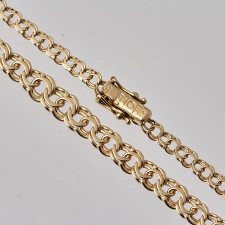 Collier 44,5cm Bismarck docerad bredd 3,6-5,9mm, Avebe 1972, 18K, 13,25g.