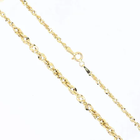 Kedja doserad, längd: 45cm, bredd ca 1,7-3mm, 18K Vikt: 3,1 g