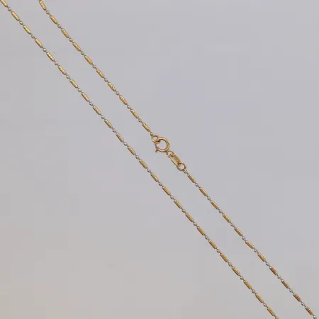 Kedja tvåtonad längd 40,5cm, bredd 1,2mm, 18K Vikt: 2,4 g