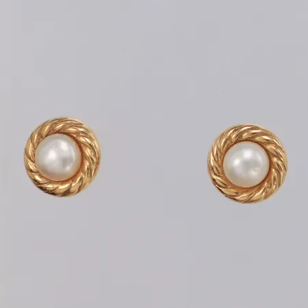 Örhängen med pärlor, bredd 7mm, 18K Vikt: 0,8 g