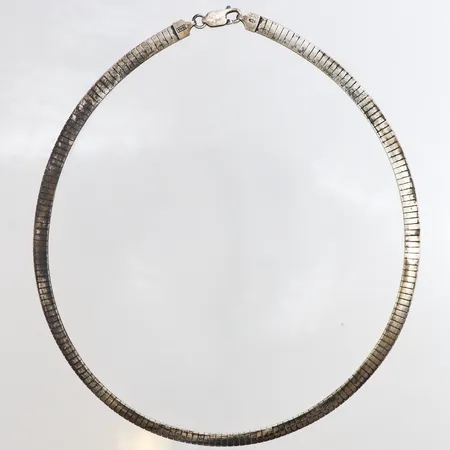 Collier, halvstelt, 41,5cm bredd: 6,1mm, 925/1000 silver, Vikt: 24,9 g
