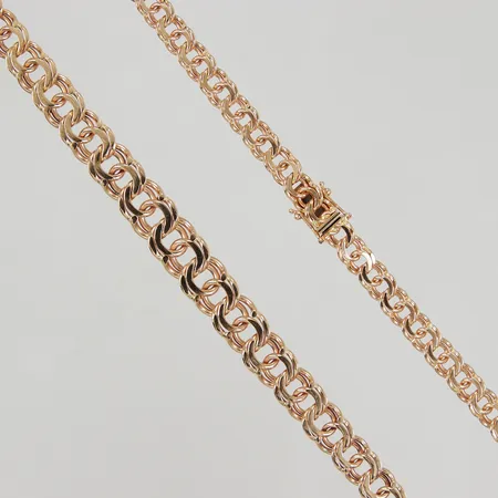 Collier doserad Bismarck 45cm, bredd 6,3-10mm, Clareus Guldsmeds Ab, 18K Vikt: 45,9 g