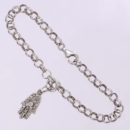 Armband med berlock, längd 17cm bredd 5,1-30mm, silver 925/1000 Vikt: 7,9 g