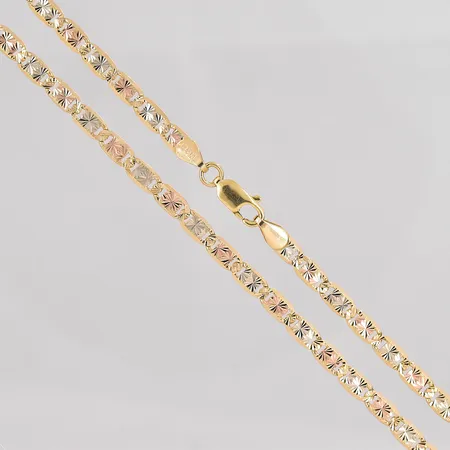 Kedja längd 52 cm bredd 3,5mm 3-färgad 14K Vikt: 10,2 g