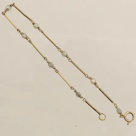Armband med pärlor längd 21cm bredd 1mm 18K Vikt: 3 g