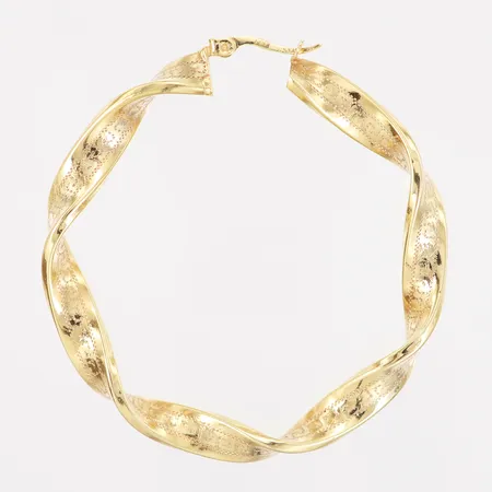 Ett udda örhänge Creol skruvad med meanderbård Ø53mm, 18K Vikt: 5,9 g