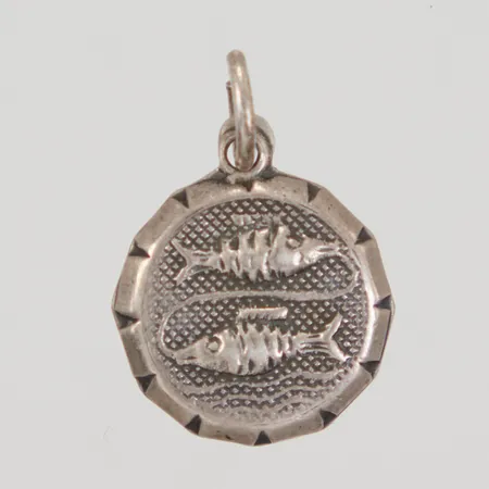 Hänge, stjärntecken fiskarna, 18mm, Alton, silver Vikt: 2,2 g