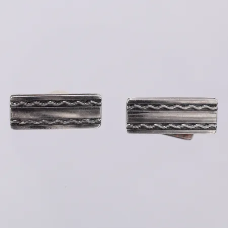 Ett par manschettknappar ca 25x16mm Ceson Guldvaru Ab år 1965 svensk kontroll stämpel 830/1000 silver Vikt: 11,6 g