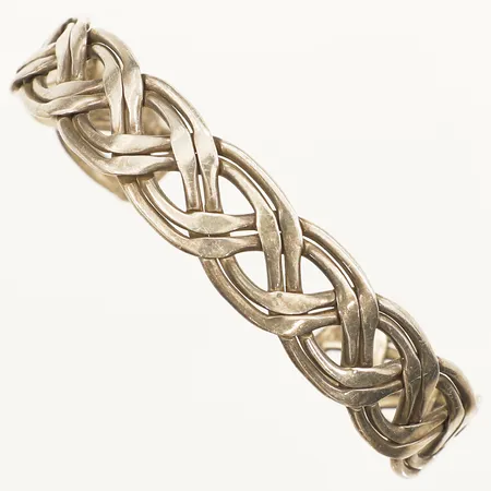 Stelt armband flätat innermått ca 18cm bredd 12,7mm silver 925/1000 Vikt: 20,6 g