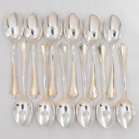 12 Kaffeskedar modell Hansa längd 12cm 830/1000 silver Vikt: 187,8 g