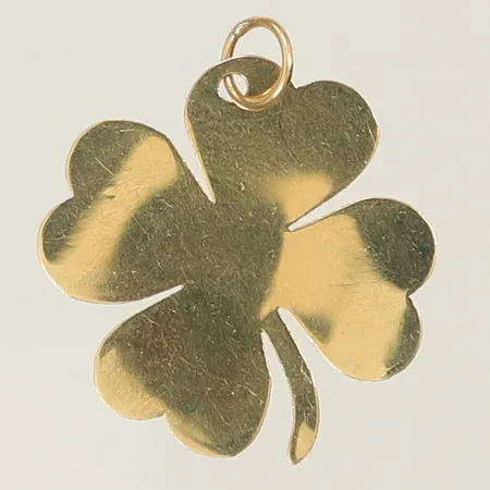 Hänge fyrklöver, 28x22mm inklusive hängöglan, gravyr, repig, 14K, 1,4g Vikt: 1,4 g
