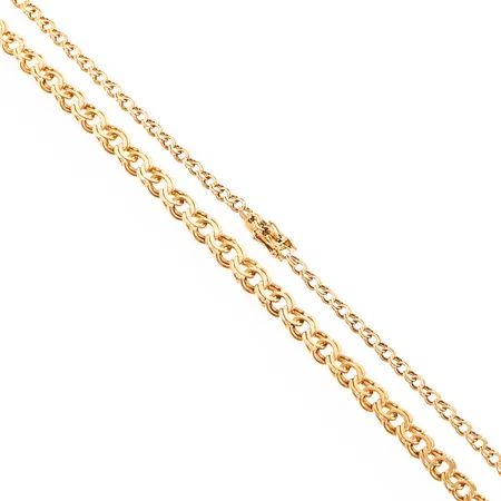 Collier Bismarck längd 44,5cm bredd 4,3-8,7mm, 18K 26,3g. 