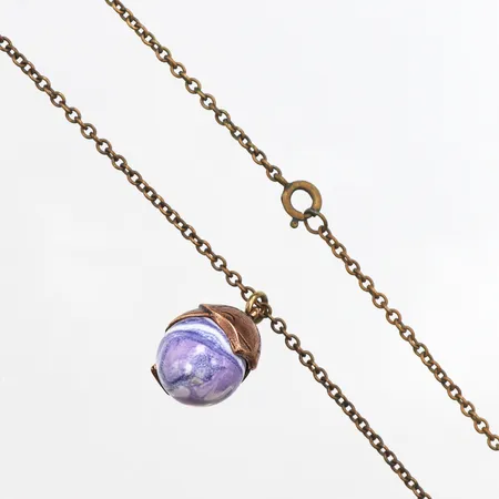 Collier, Kalevala, 60cm, hänge Tintti, keramik, 20mm design Kai Lindström, Finland, brons