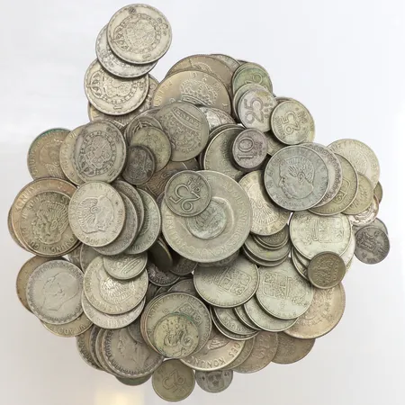 Cirkulationsmynt olika valörer, 400/1000 silver Vikt: 792,8 g