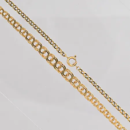 Collier doserad Bismarck längd 49cm bredd ca 3-7mm 18K Vikt: 11 g