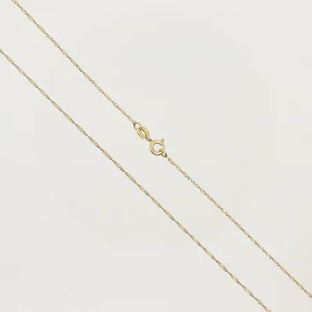 Halskedja Singapore 46cm bredd 1mm tillv. Guldfynd 18K Vikt: 1,5 g