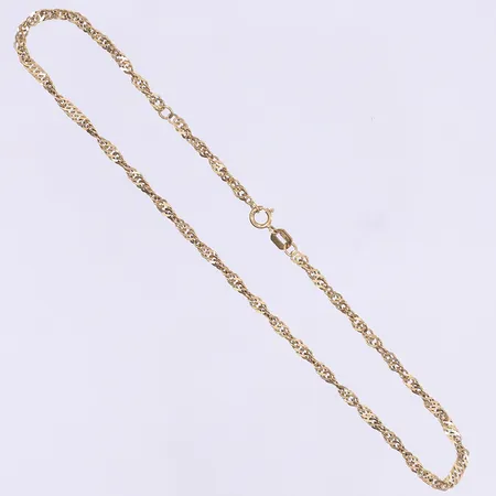 Fotlänk Singapore 24,5cm bredd 2mm, bruksslitage, 18K  Vikt: 2,4 g