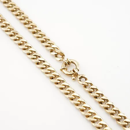 Halskedja, pansar, 46,5cm, bredd 6mm, 14k Vikt: 6,8 g