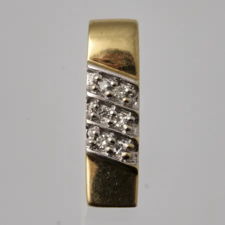Hänge 3,9x14,3mm 6st vita stenar, Guldfynd, 18K, 1,05g.