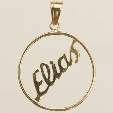 Hänge med namn Ø28mm 14K Vikt: 3,1 g