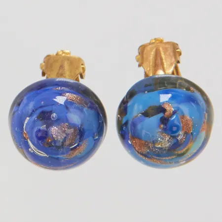 Örhängen med glas samt metall, Ø13,5mm