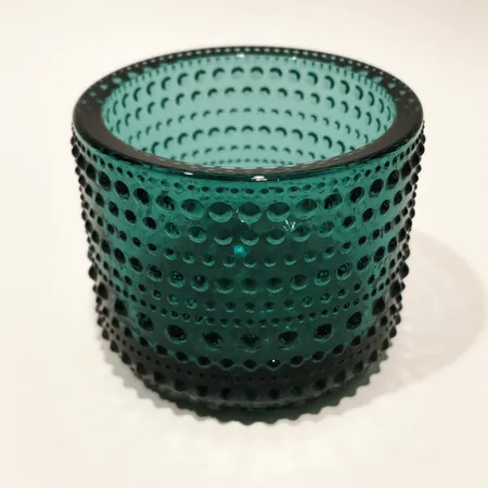 Ljuslykta Kastehelmi Iittala höjd ca 6,4cm Ø7,5cm turkos.