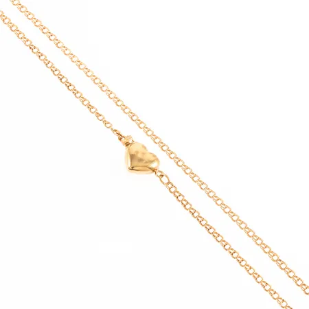 Collier rak Bismarck med collierlås hjärta längd 42,5cm bredd 2,3mm, mikrorepor på låset, 18K 3,8g. 
