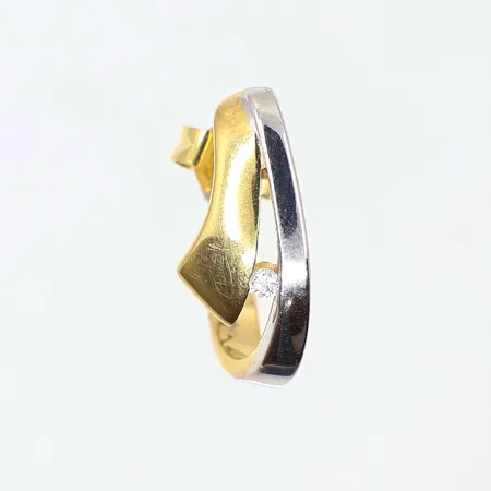 Udda örhänge med diamant 1x0,02ct, tvåfärgad, 18K, Vikt: 1,8 g