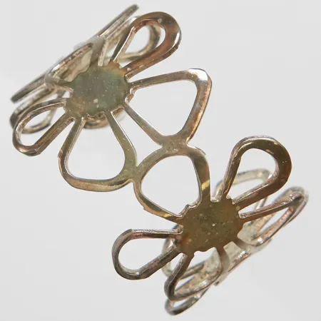 Stelt armband Blommor, ca 53x57mm, bredd: 40mm, silver 925/1000 Vikt: 27,2 g