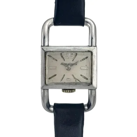 Damur Jaeger-LeCoultre Etrier, "Hermes Lucchetto Design", stål, bredd 20 mm, längd 35,5  x 35 mm, manuell, kaliber K840, referensnummer 1670, boettnummer 1126132, cirka 1960, repor glas, universal skinnband, 