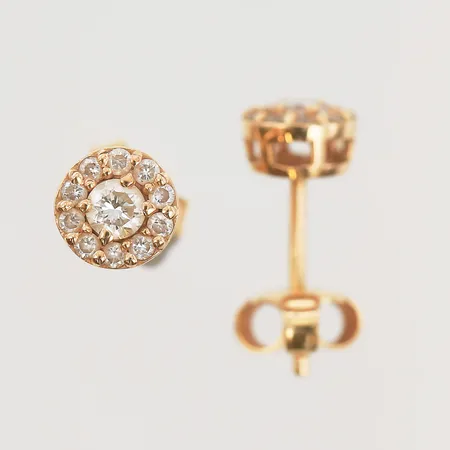 Örhängen med diamanter 2xca0,10ct, 20xca0,01ct, Ø6mm, 18K Vikt: 1,7 g