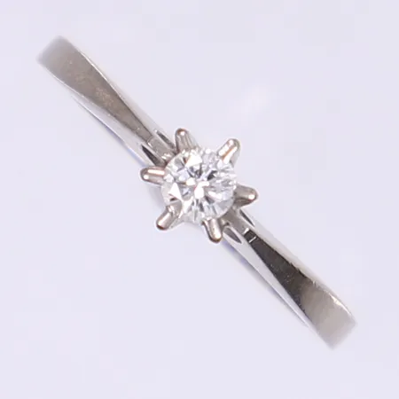 Ring med diamant 1x 0,15ct enligt gravyr stl:17½ bredd 1-5mm, vitguld, personlig gravyr, 18K Vikt: 2,8 g