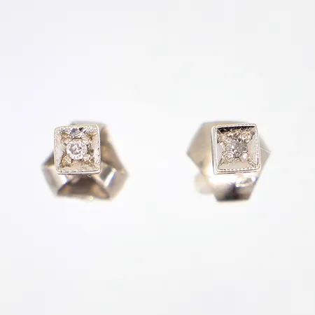 Örhängen med diamanter 2xca 0,01ct, vitguld, 18K, Vikt: 0,9 g