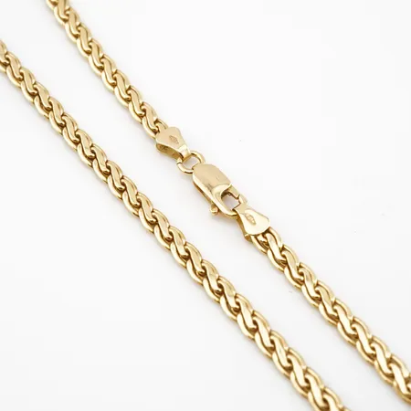 Halskedja, 43,5cm, bredd 4mm, 18k Vikt: 9,6 g