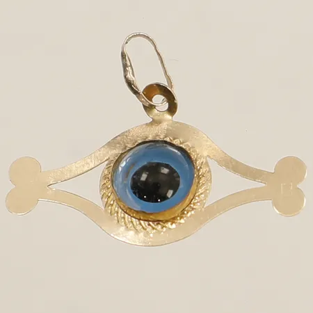 Hänge onda ögat/Nazar längd 15mm bredd 21,9mm bucklig ögla 14K Vikt: 0,6 g