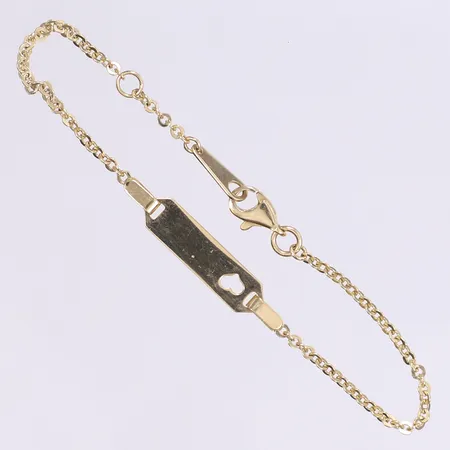 Armband med platta 14-16cm bredd 2-5mm 14K Vikt: 2,3 g