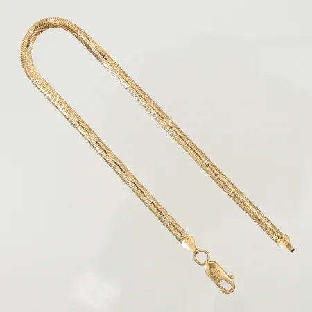 Armband, längd ca 19,5cm, bredd, 3mm, (ojämn, sliten), 18K 4,6g 