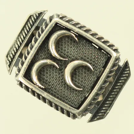 Klackring med mönster, stl 19½ bredd 5-17mm, silver 925/1000-delar 11,6g 