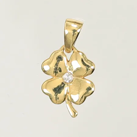 Hänge fyrklöver ca 10x6mm, 18K 0,5g Vikt: 0,5 g