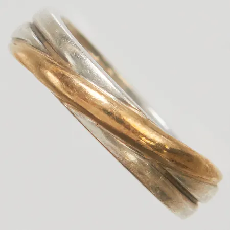 Ring tvåfärgad stl:18, bredd 4mm, GHA, silver 925/1000 Vikt: 4,5 g