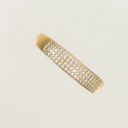 Ring med 76 diamanter ca 0,003ct/st, stl 19 bredd 2-4,5mm, Guldfynd, 18K 3,2g 