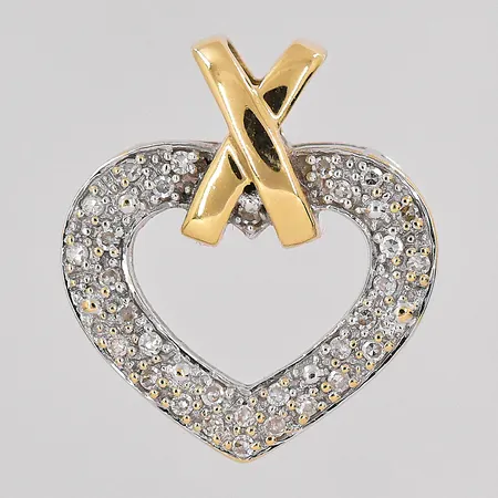 Hänge hjärta med 8/8-slipade diamanter 30x0,0025 stl 16x14mm vitguldsdetaljer GHA 18K Vikt: 1,6 g