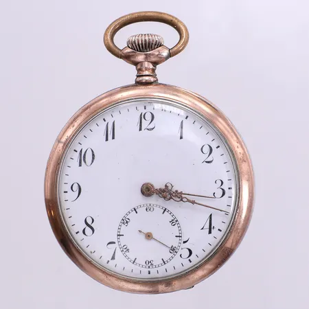 Fickur ca 51mm, manuell, liten sekundvisare boettnr 1431315, silver 800/1000 ytterboett, innerboett metall, bruttovikt 79,2g