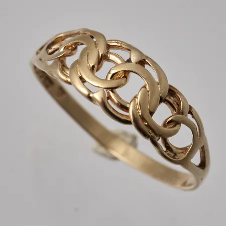 Ring stl:18½ bredd 1-6mm Bismarck 18K skev skena, 1,81g.