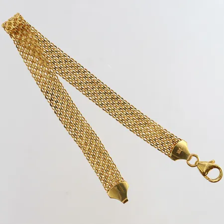 Armband X-länk längd 19cm bredd 8,5mm ojämn 21K Vikt: 5,4 g